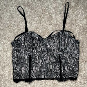 Black Lace Crop Top - EXPRESS